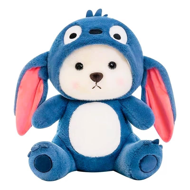 Image of Niku Teddy Bear Soft Toy with Hoodie for Kids Baby Girl boy Girlfriend | Blue Plush Toy | Lovable Huggable Soft Teddy Bear Toy | Birthday Gift | 30 cm