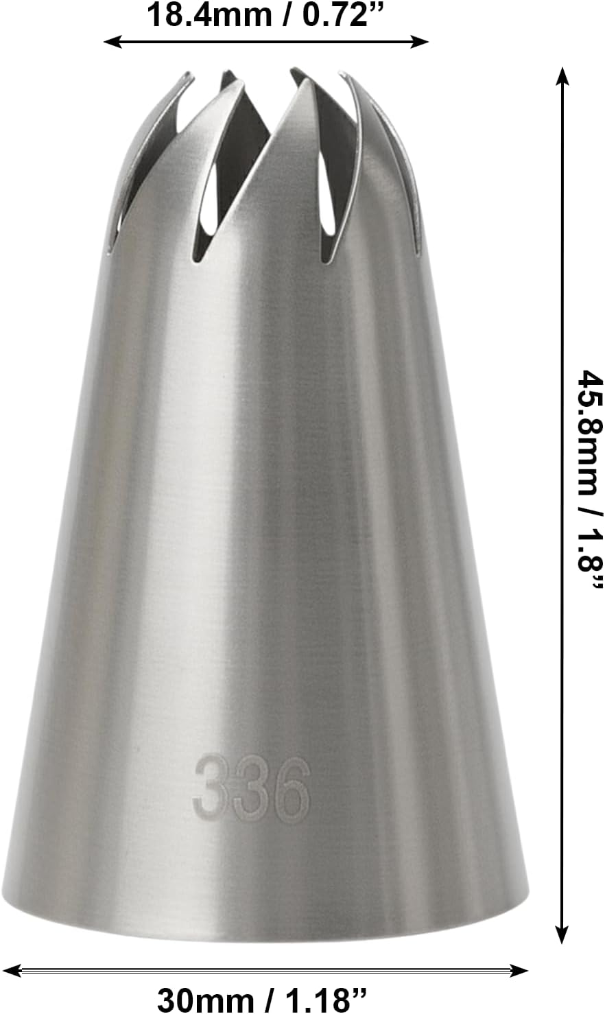 Closed Star Piping Tip #336 – 4Pcs Large Stainless Steel Pastry Tube Nozzle Tips for Cake Decorating, Frosting, Cream, Icing, Cupcakes, Swirls, Roses, Snow Tops, Cookies & Baking