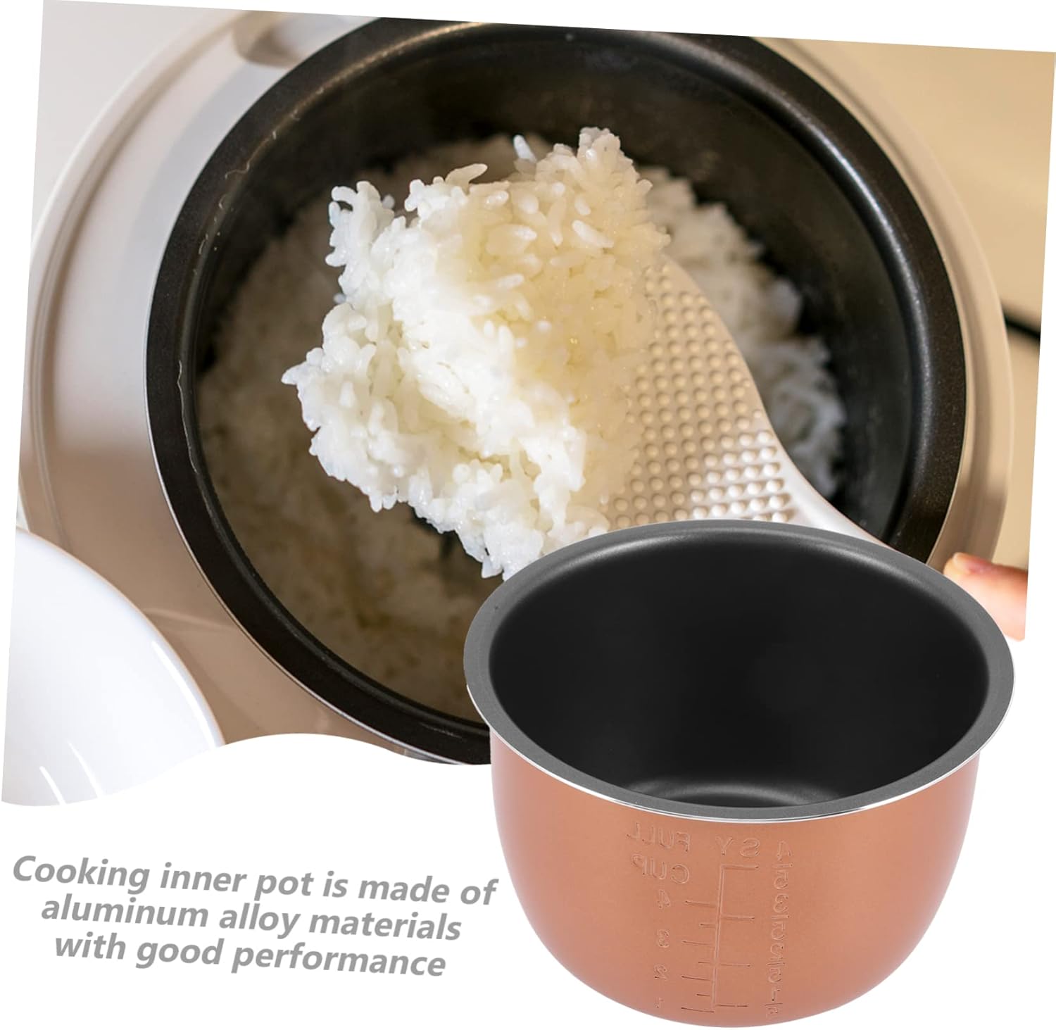 UPKOCH Rice Cooker Inner Pot Replacement Stainless Steel Non-Stick Cooking Pot 7.08In Multi-Function Inner Cooking Suitable for Rice Cooker Accessories Kitchen Use