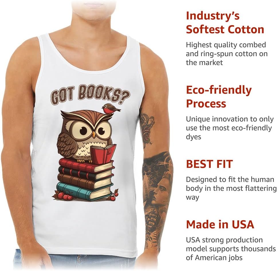 Got Books Tank - Owl Workout Tank - Bird Jersey Tank