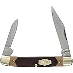 Old Timer 104OT Small Canoe 4.7in Stainless Steel Traditional Folding Pocket Knife with Clip Point and Drop Point Blades, Sawcut Handle, and Convenient Size for EDC, Camping, Hunting, and Outdoors
