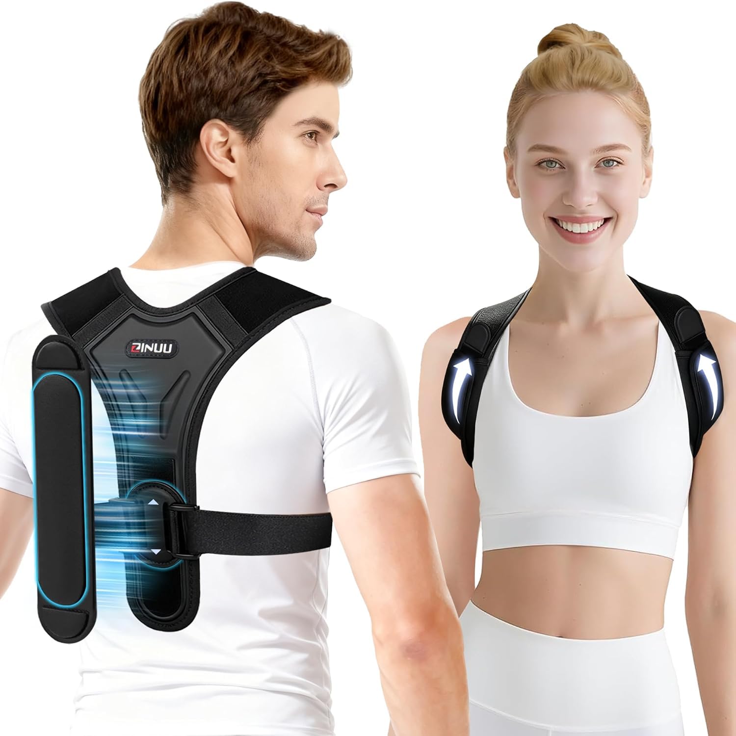 Posture Corrector for Women and Men Upgraded Comfortable Upper Back Brace with Shoulder Pads 3D Pad Adjustable Back