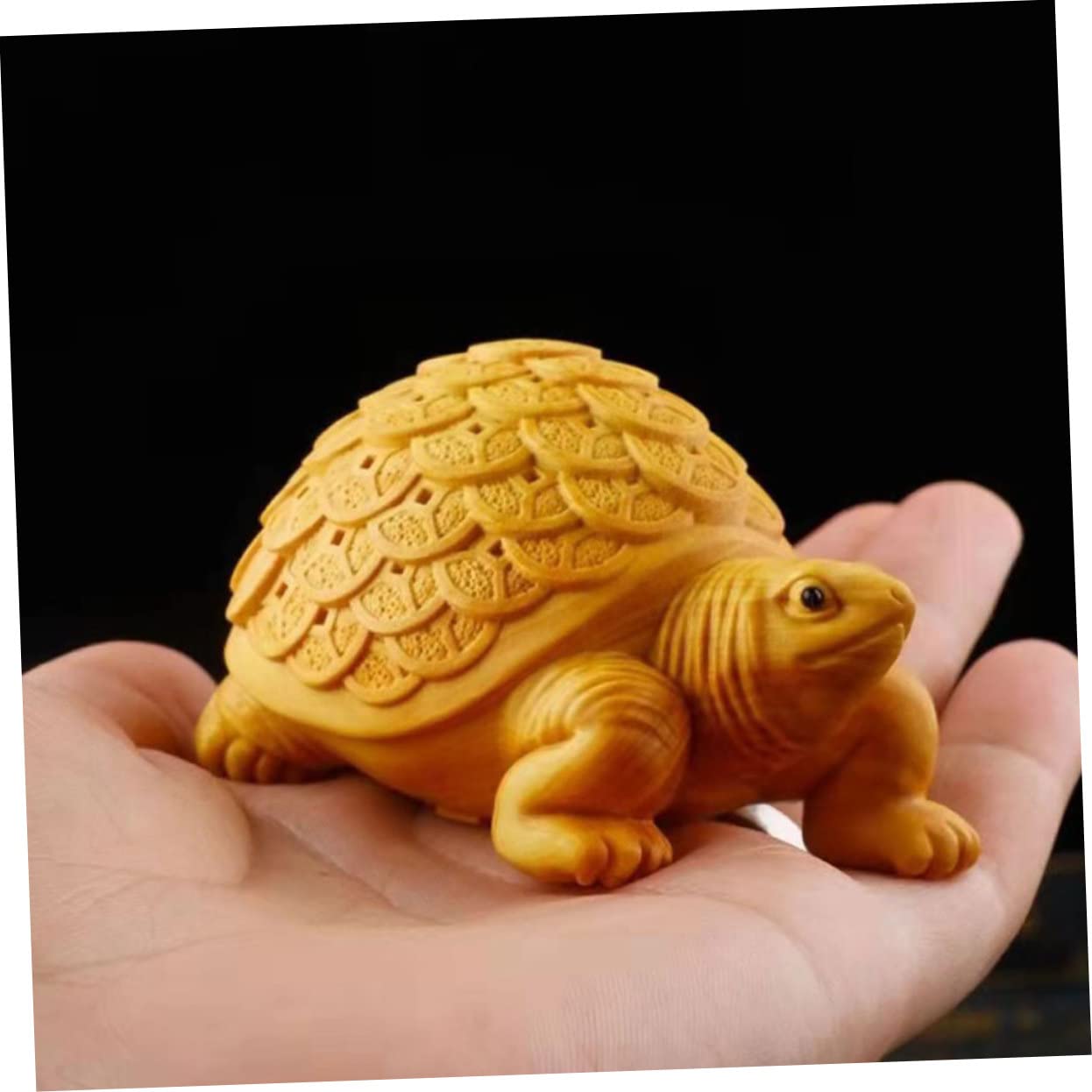 Amazon.co.jp: OSOLADY 木製亀の像 木彫り亀彫刻 木製装飾品 幅広い