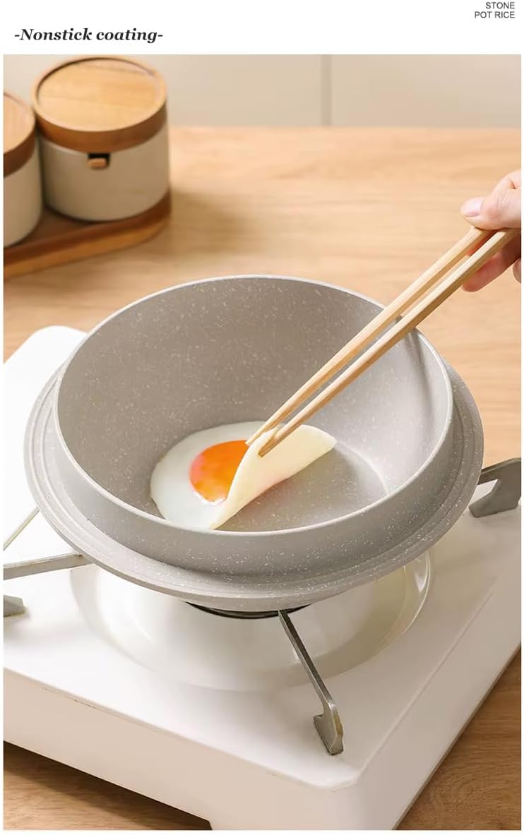 2.2L/2.3QT Induction Cast Aluminium Dutch-oven Style Lightweight non-stick cookware (Light Grey)