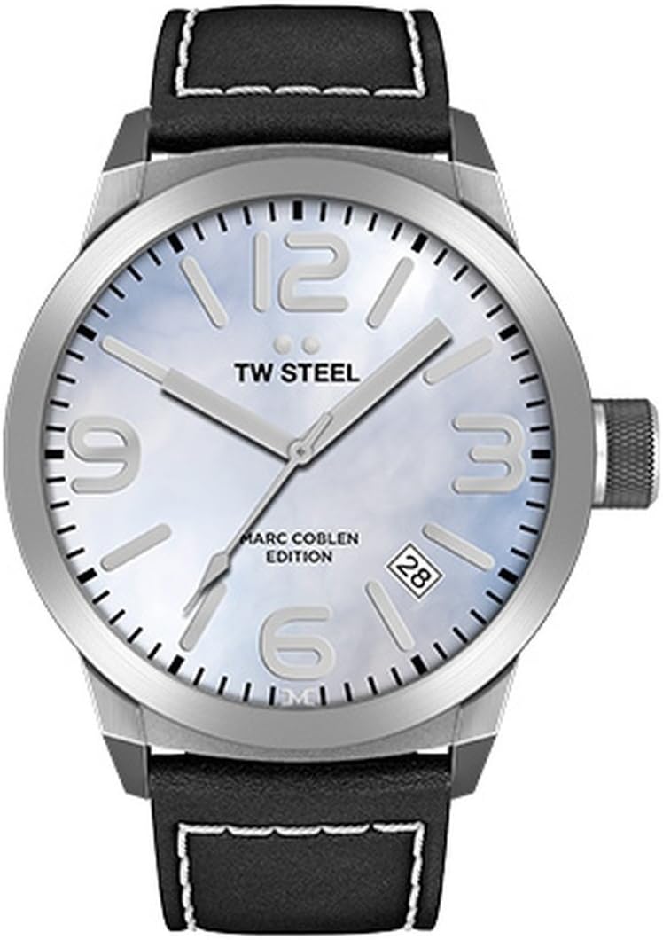 TW Steel Marc Coblen Edition with Leather Strap and Date Stainless Steel Quartz 42 mm