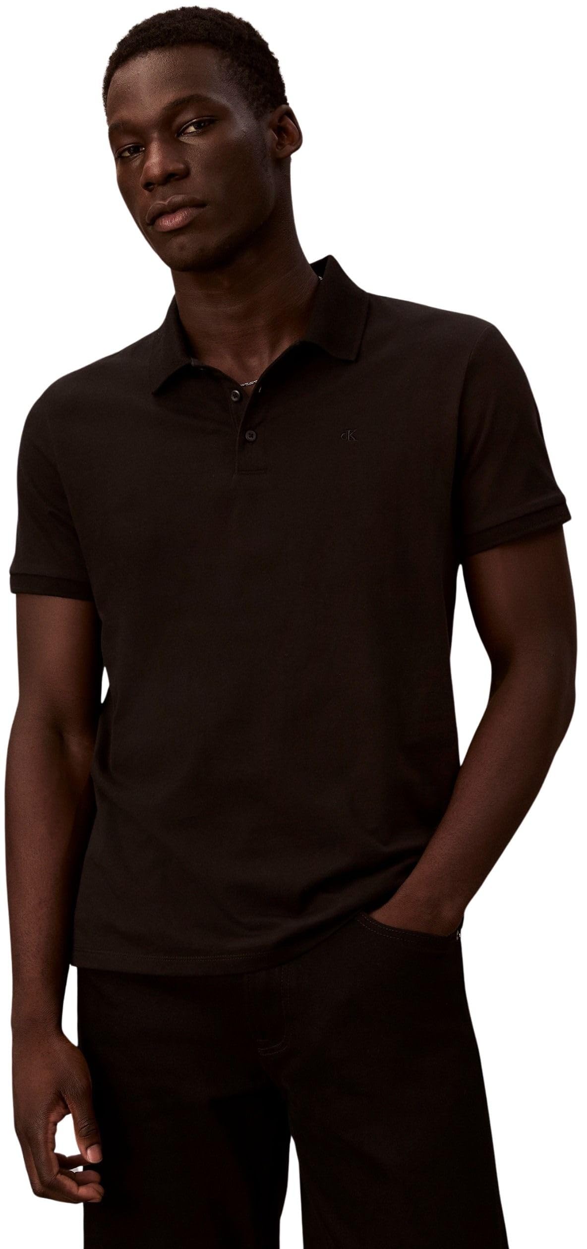 Calvin Klein Men's Black (Black) Jeans Ss Classic Monogram Polo Lv04rd255g Polos, L