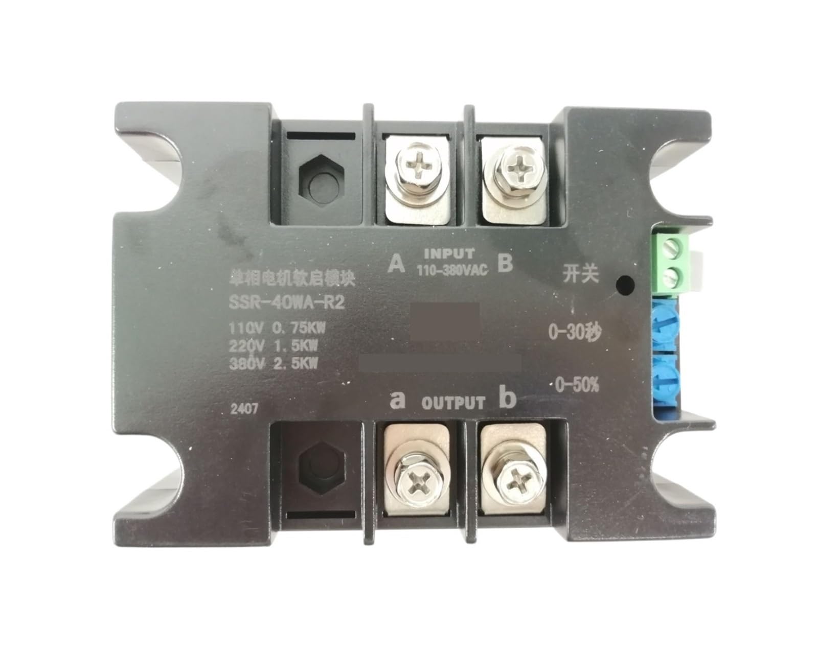 JJHQOKYNA 220V Motor Soft Starter SSR-100WA-R1 4KW(SSR-20WA-R2(1KW))