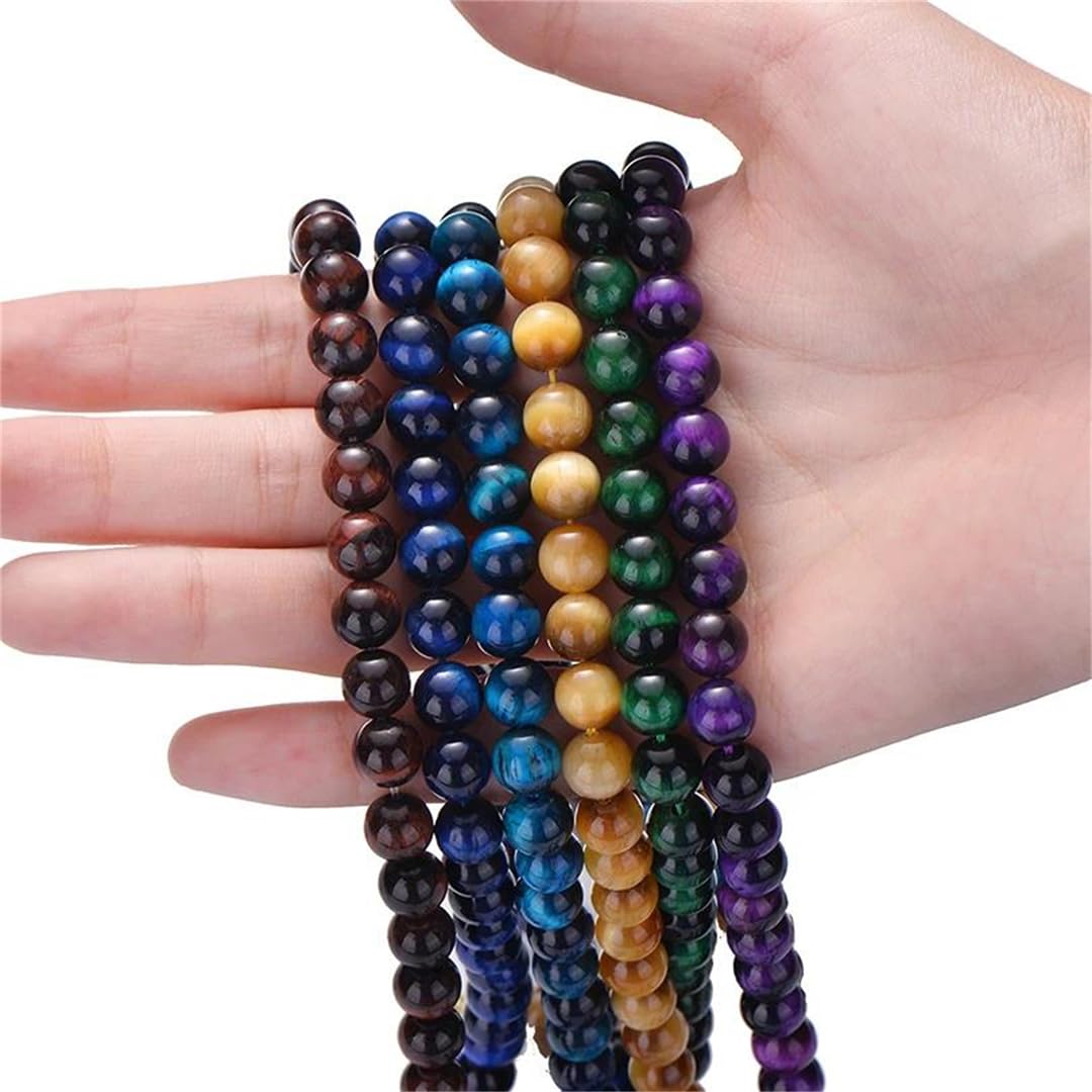 4, 6, 8, 10 mm, cuentas espaciadoras redondas de piedra natural de ojo de tigre para joyas, collares, pulseras, bricolaje