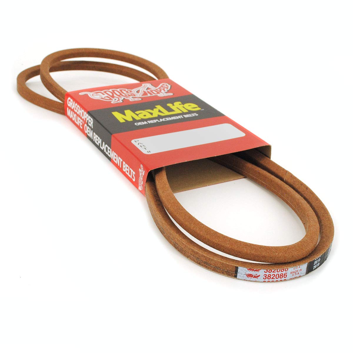 Grasshopper Lawn Mower MaxLife Belt, Designed to Specific Material, Dimensions, Shape, Construction and Pliability Standards That Ensure Superior Performance and Long Life, OEM Replacement Part 382086