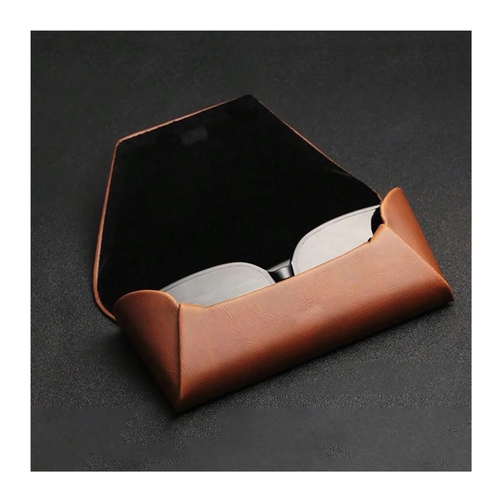 Funda de Gafas Blanda de Cuero 1pc PU Leather Glasses Case Retro Soft Portable Protector Pouch Myopia Storage Bag for Women Eyewear Daily Use