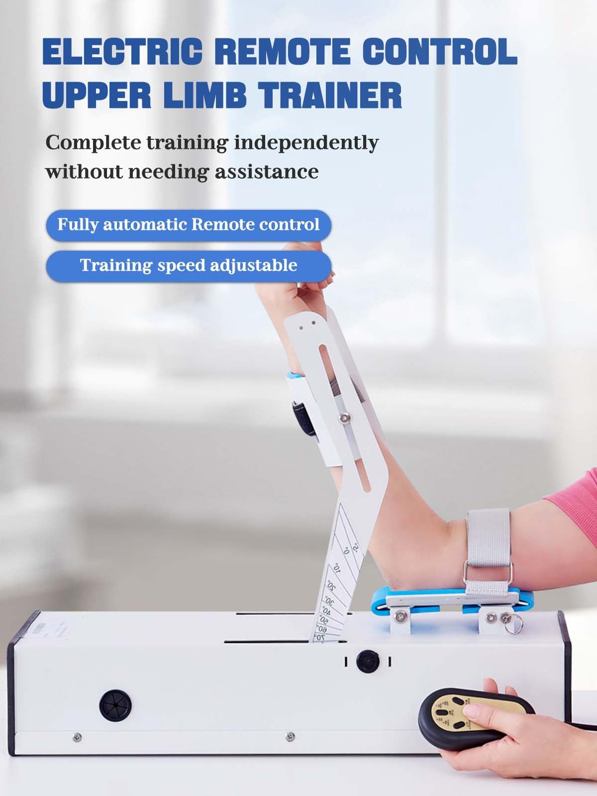 Allenatore Elettrico di Riabilitazione dell'Articolazione del Gomito con Telecomando, Esercizio ad Angolo Completo -5°-140° per Recupero Post-Operatorio e Riabilitazione da Frattura