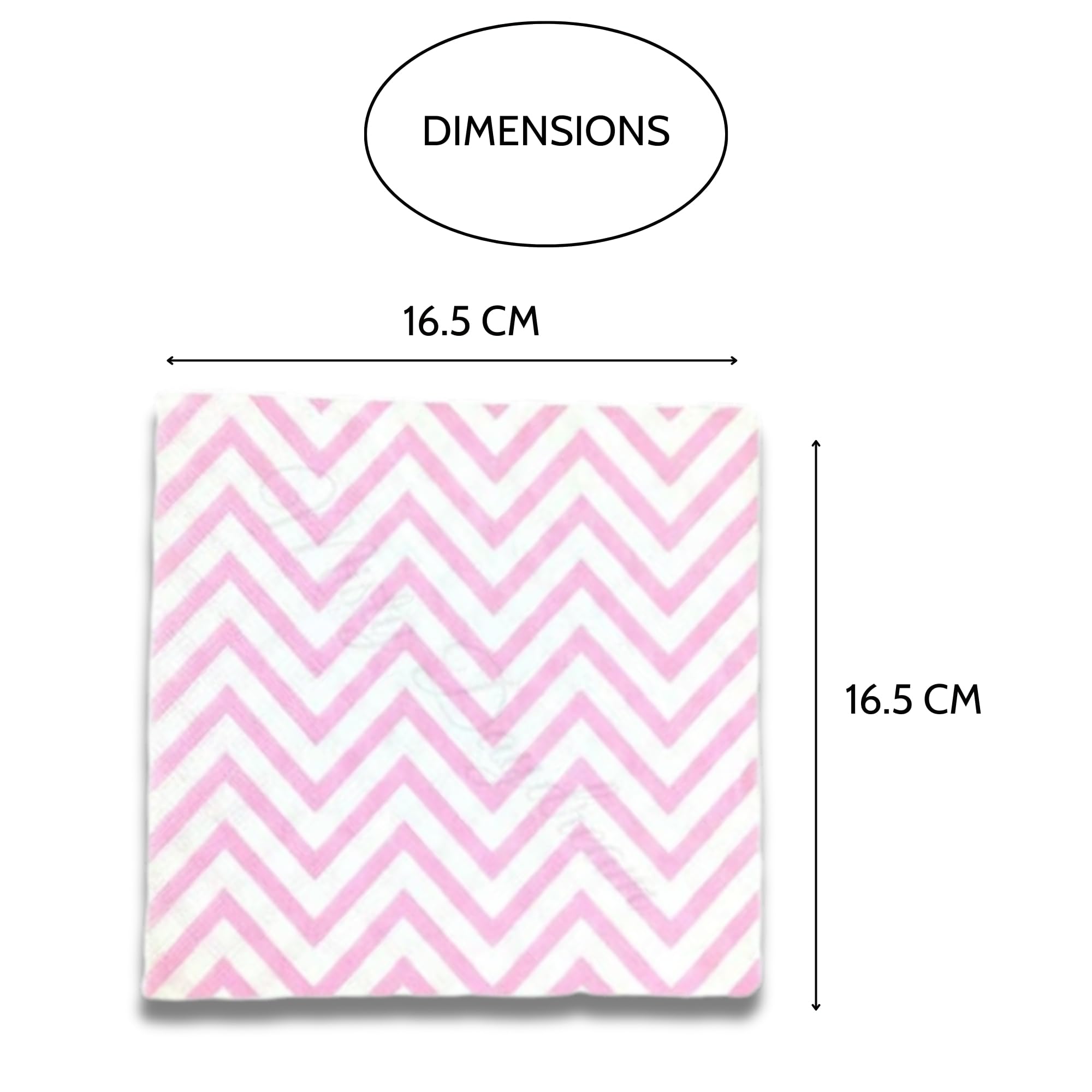 Party Anthem Pink Chevron Paper Napkins (Pack of 40) - Stylish Disposable Beverage Napkins for Kids Parties, Weddings, and Celebrations - 2-Ply, 16.5 cm Folded Size 1