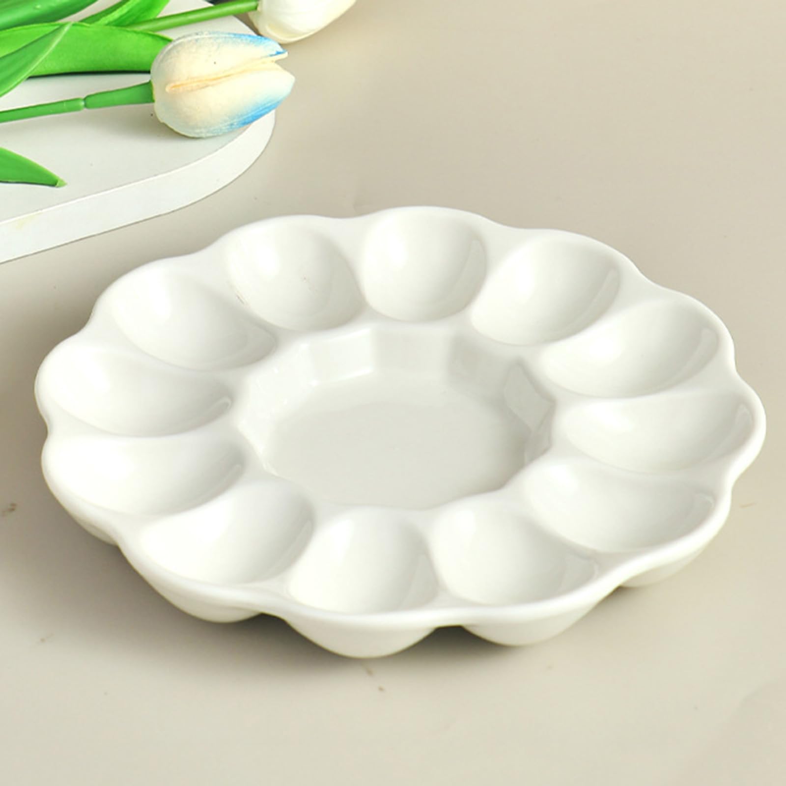 ARFUKA Portauovo In Ceramica A Forma Di Coniglio Sdraiato - 2 Pezzi, Regalo Pasqua, Porta Uova Sode Per Tavola - 3