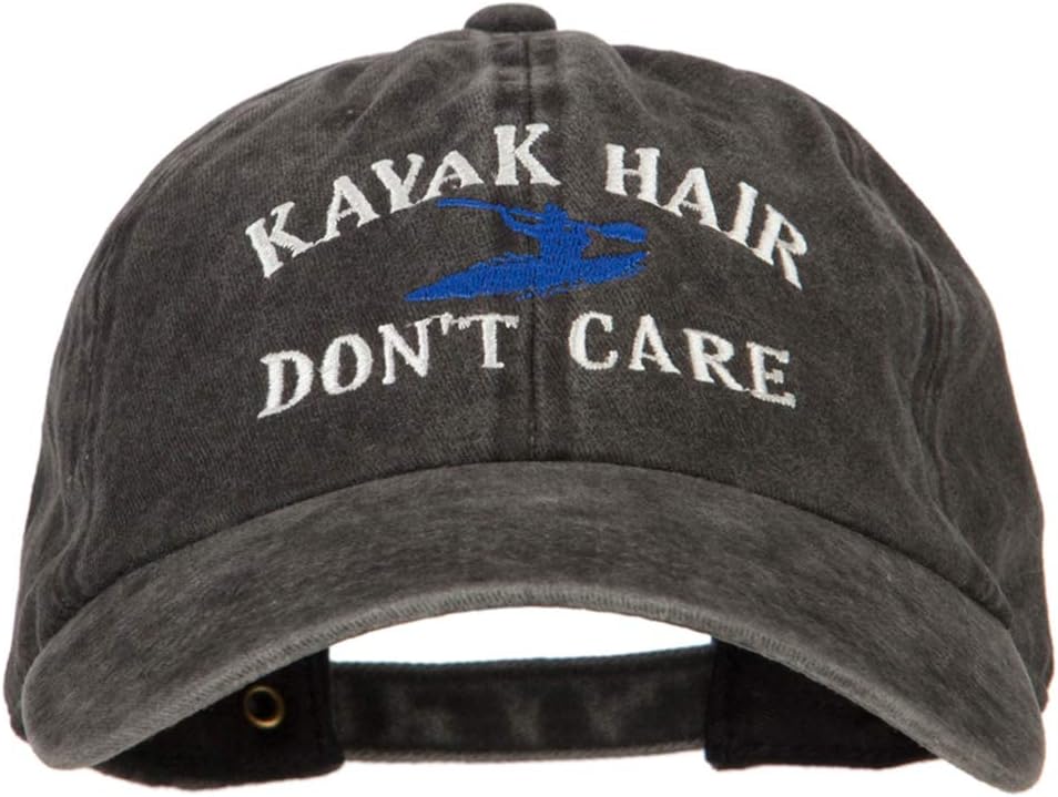 e4Hats.com Kayak Hair Don't Care Embroidered Washed Cotton Twill Cap