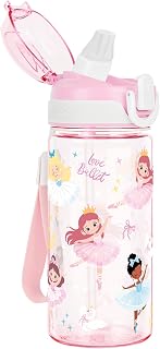 16oz Kids Water Bottle for School Travel, Ballet | Durable Plastic Water Bottle With Straw · Tritan BPA-Free · Pop-Up Spout Cover · Leak-Proof · Dishwasher Safe