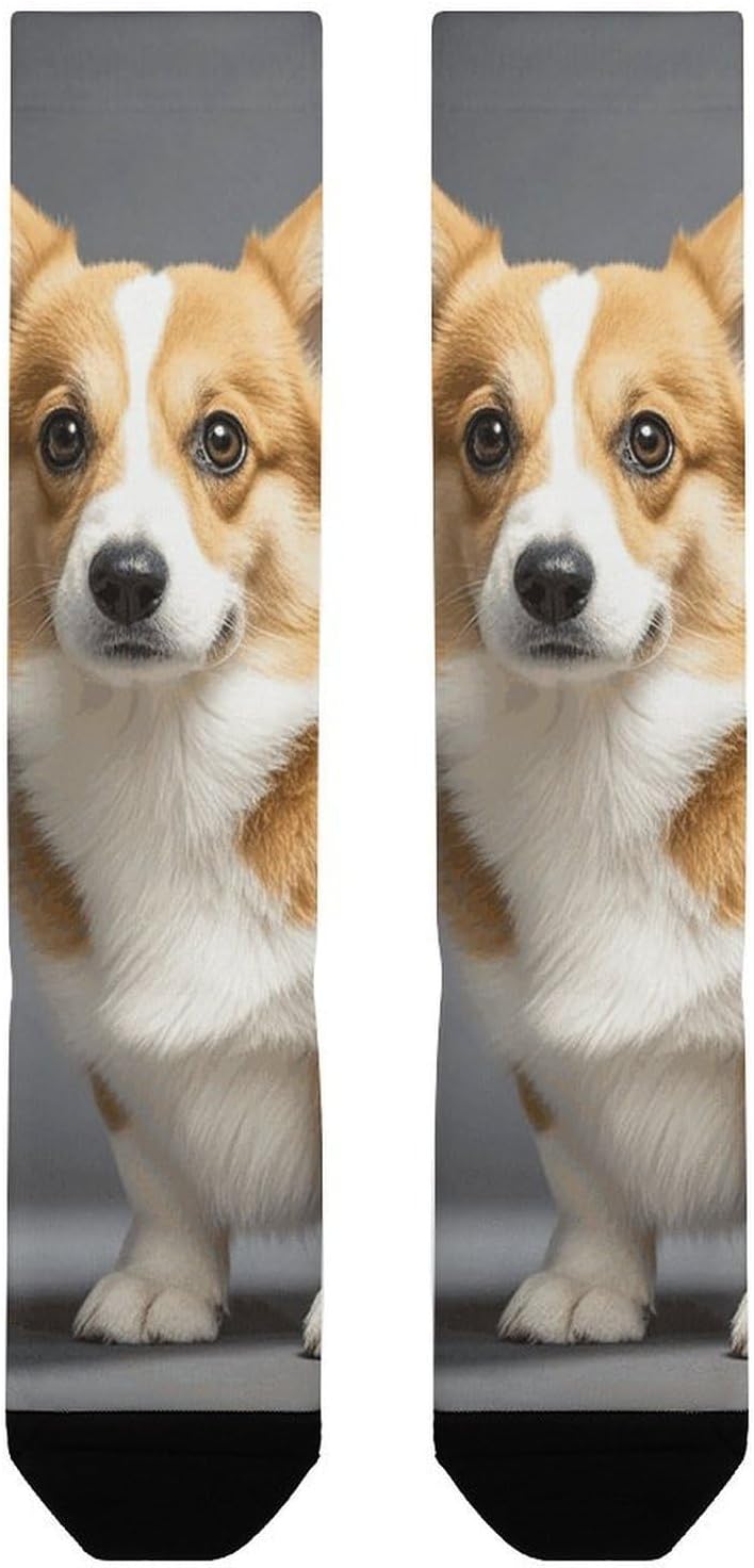 Corgi Dog Knee High Soccer Socks Moisture Wicking