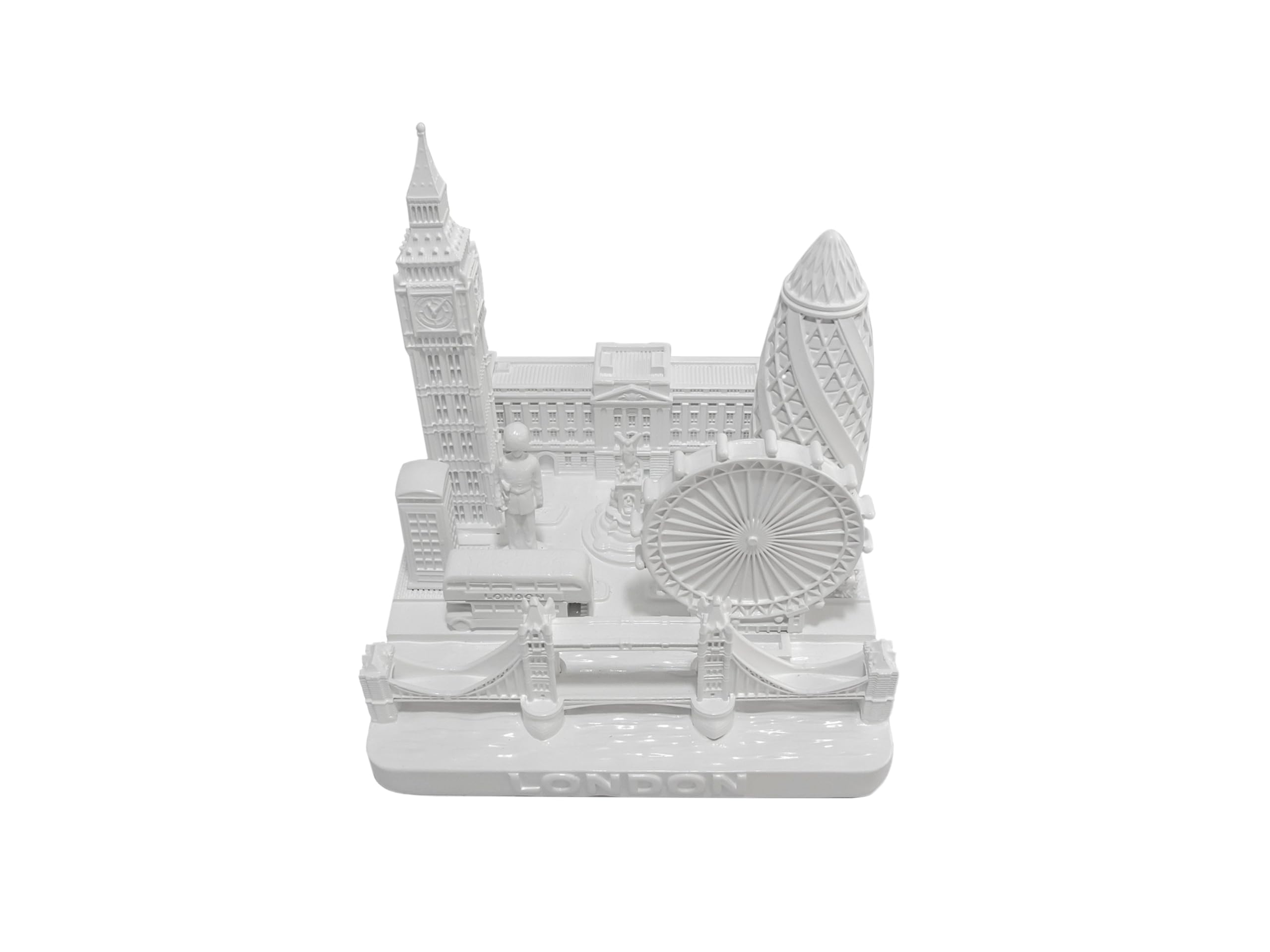 London City Skyline maquette 3D blanc mat 11cm pour bureau