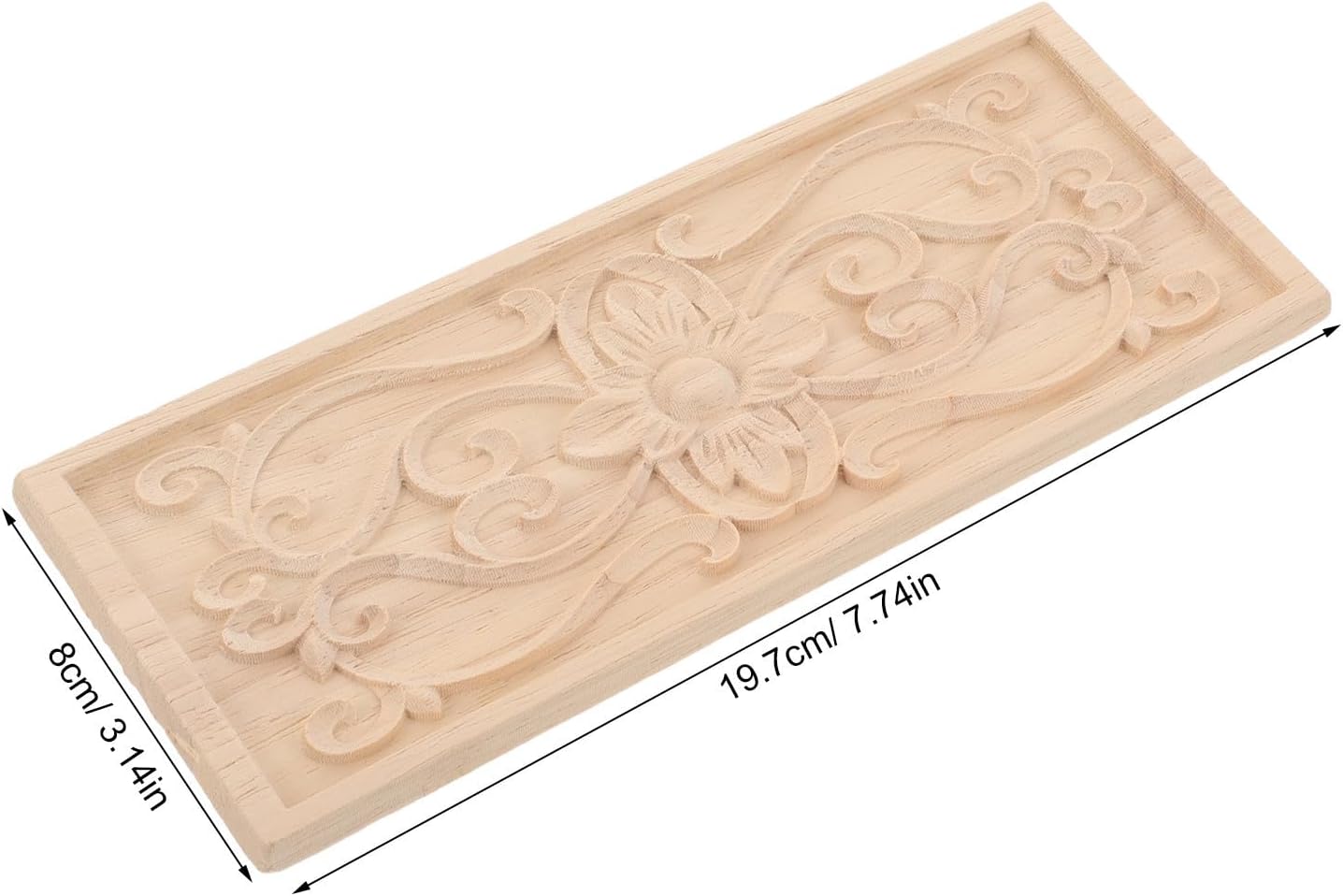 2pcs Paintable Wood Onlays for Furniture, Ornate Cabinet Appliques
