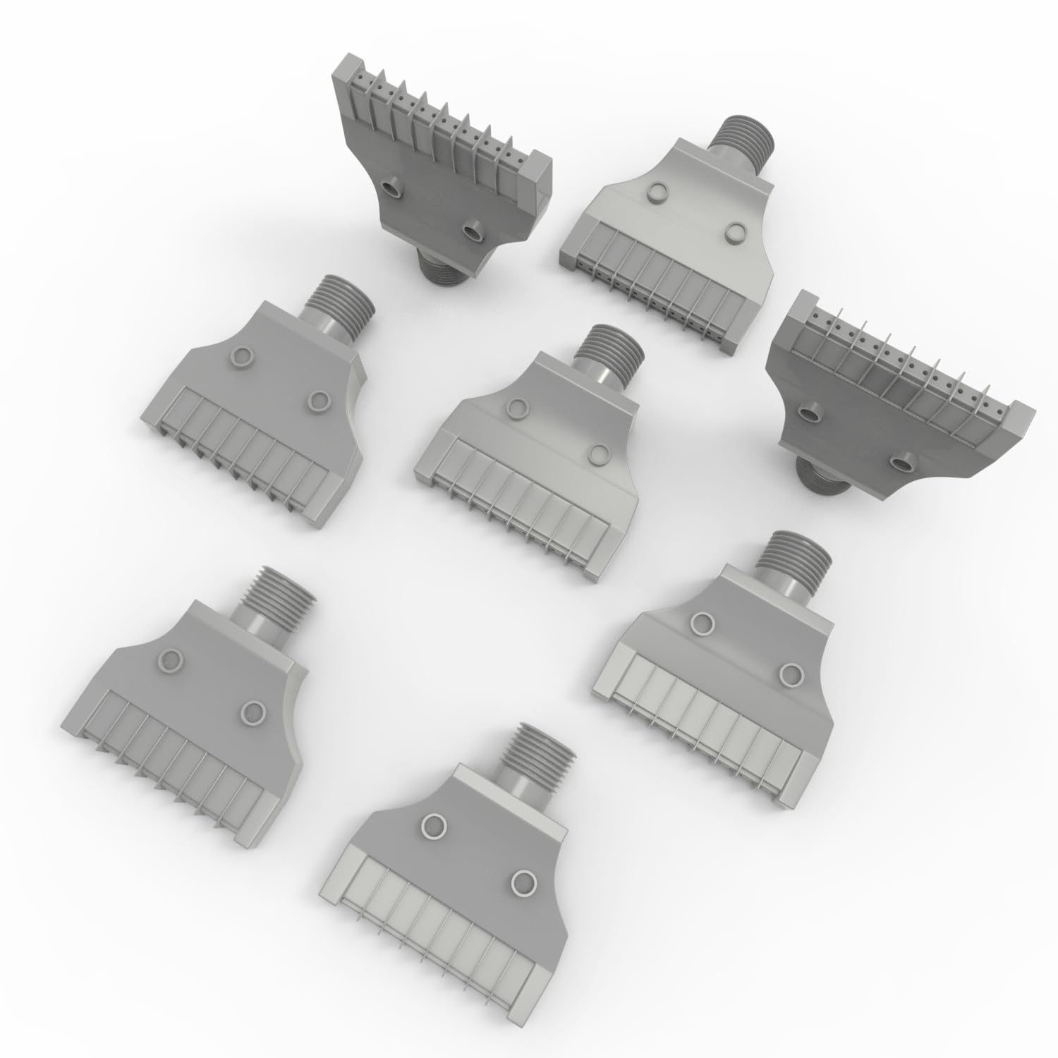 Aopin 8Pcs Plastic Gray Flat Nozzle G1/4 Male Thread Air Blow Off Flat Jet Nozzle