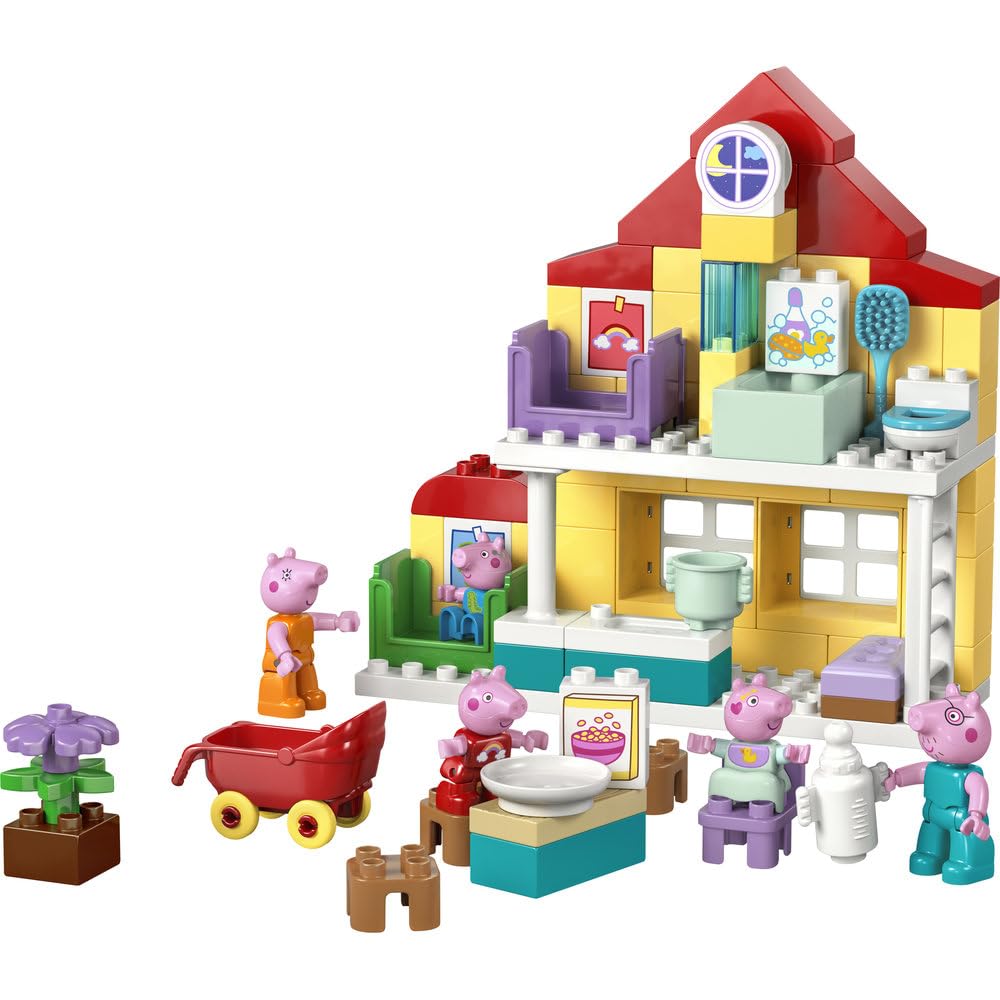 LEGO DUPLO Dom rodzinny 10467 | domek dla dzieci, klocki dla 2-latka, prezent dla dziewczynki i chłopca 2+, rodzinna zabawa, 84 elementy