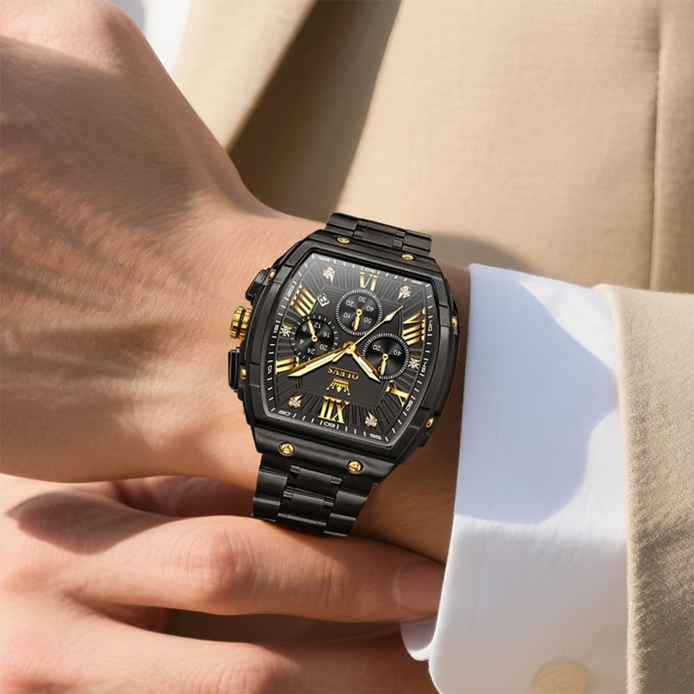 OLEVS Watches for Men Luxury Big Face Stainless Steel Mens Watches Classic Waterproof Analog Quartz Men's Wrist Watch with Date Multifunction Chronograph Dress Watch for Men Relojes para Hombres - Image 7