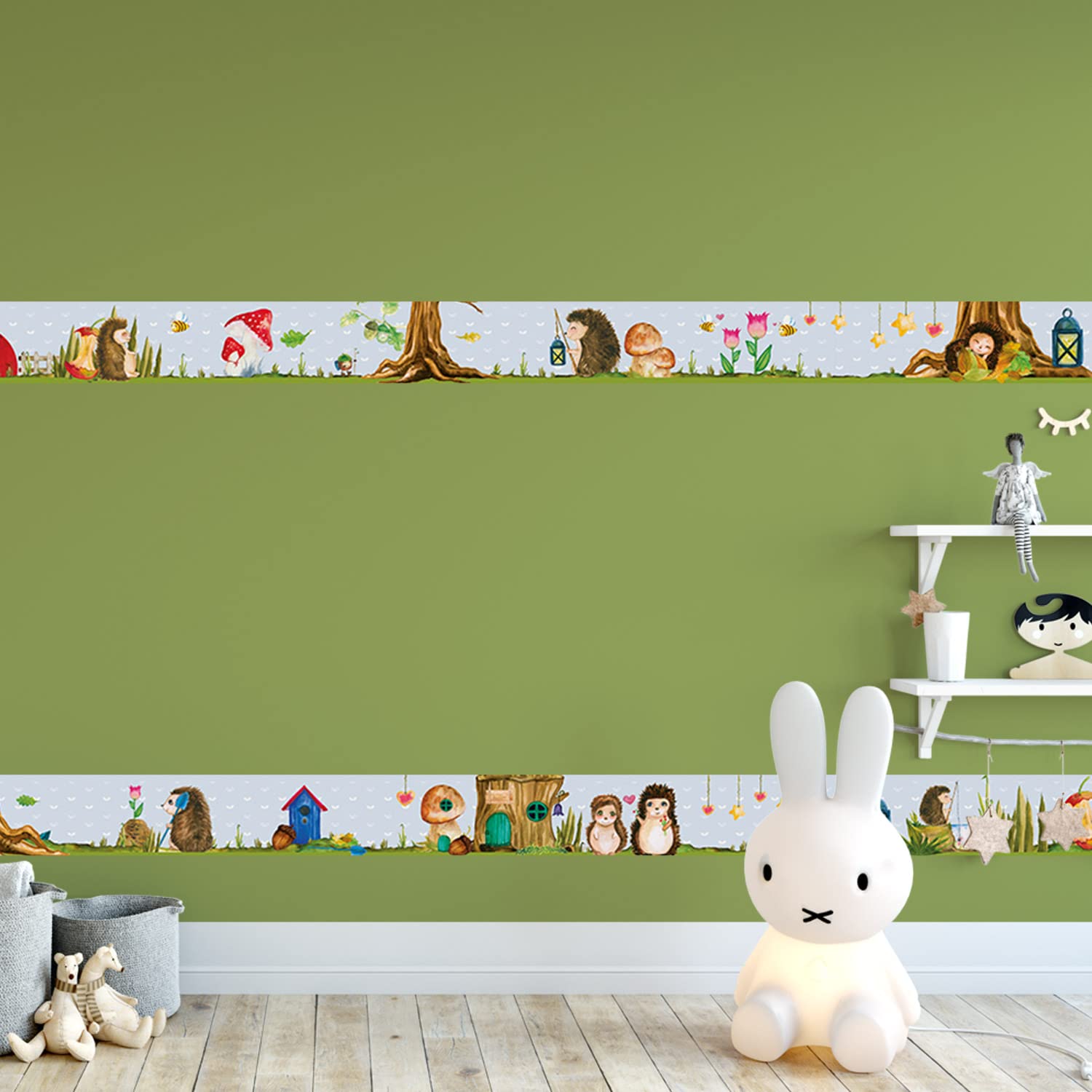 Sunnywall® Wandbordüre Bauernhof Tiere Farm einzigartiges Design | Baby- Kinderzimmer Dekoration | hochwertiges Tapetenvlies | 400 x 12 cm
