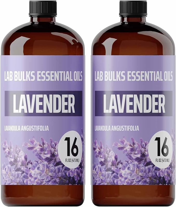 Lavender 16 oz - 2 Pack Bulk | Premium Essential Oils for Diffusers, Aromatherapy, Candle & Soap Making, & Home Scent Fragrance
