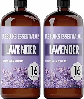 Lab Bulks Essential Oil (2-Pack) Lavender Essential Oil for Diffusers, C...