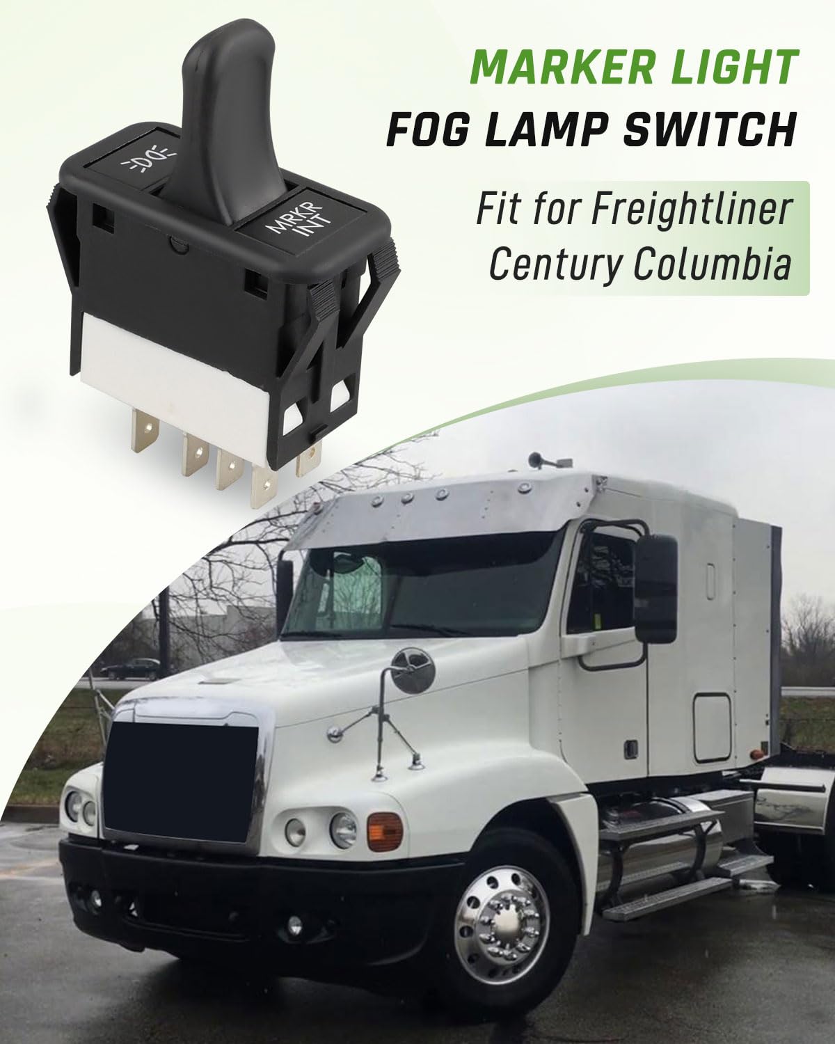 Push Button Fog Lamp Marker Light Switch Fit for Freightliner Century Columbia Replace A0630769000 A06-30769-000