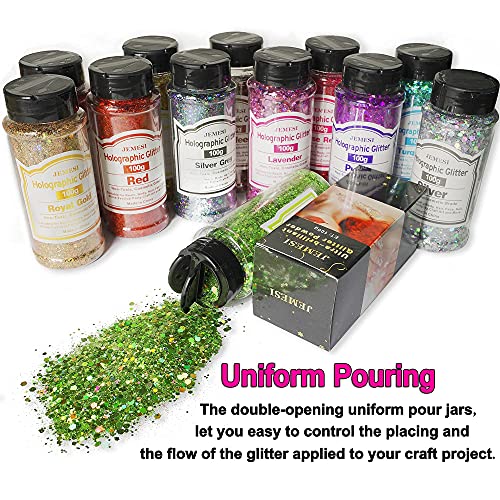Holographic Chunky Glitter, Gold 100g Chunky Pailletten Glitter, Craft Glitter für Harz, Gesicht, Nagel, Körper, Slime… – Bild 8