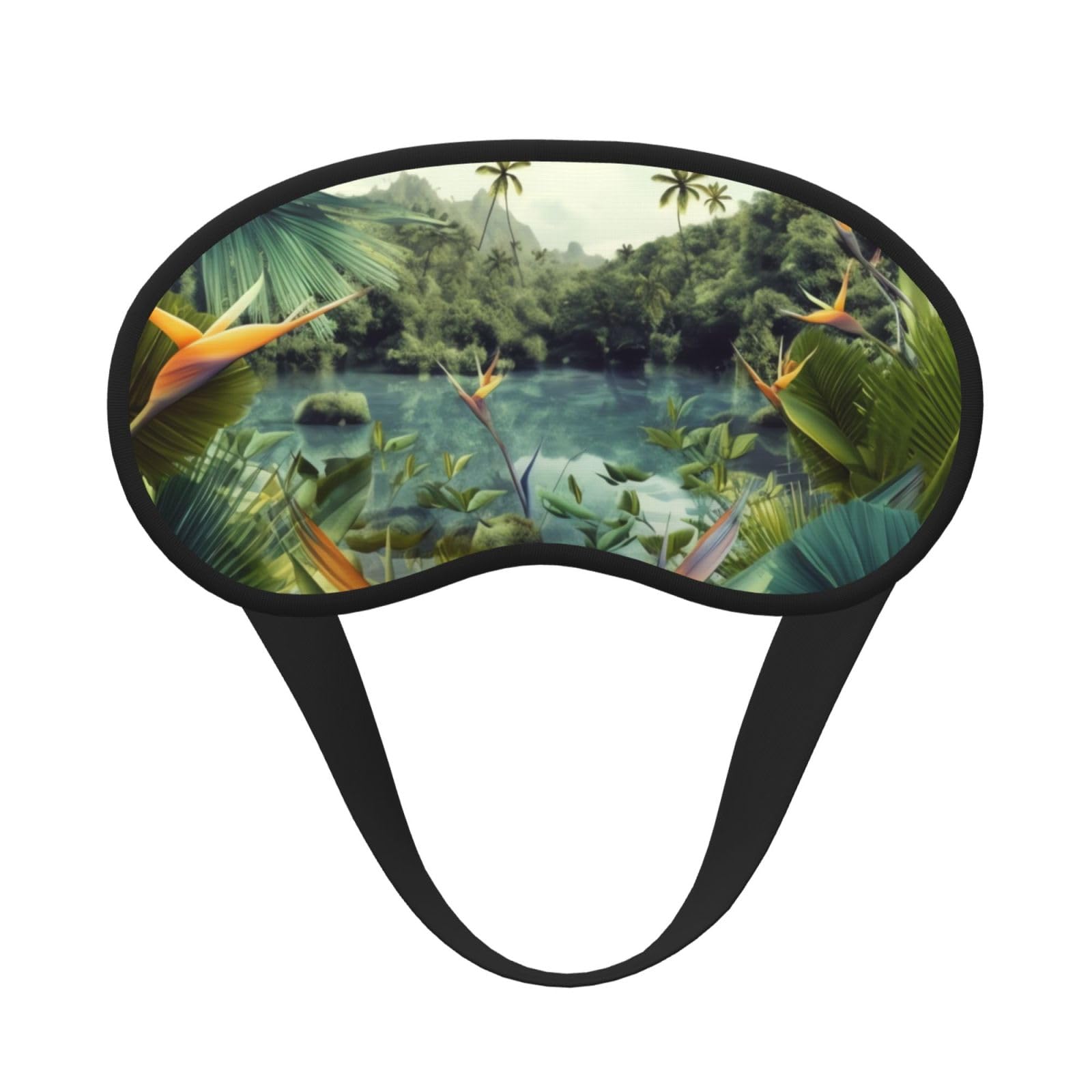 Sleep Mask for Side Sleeper Silk Sleeping Eye Masks with Elastic Strap Super Soft Eye Sleep Shade Cover Tropical Landscape Blackout Night Blindfold for Women Men Travel