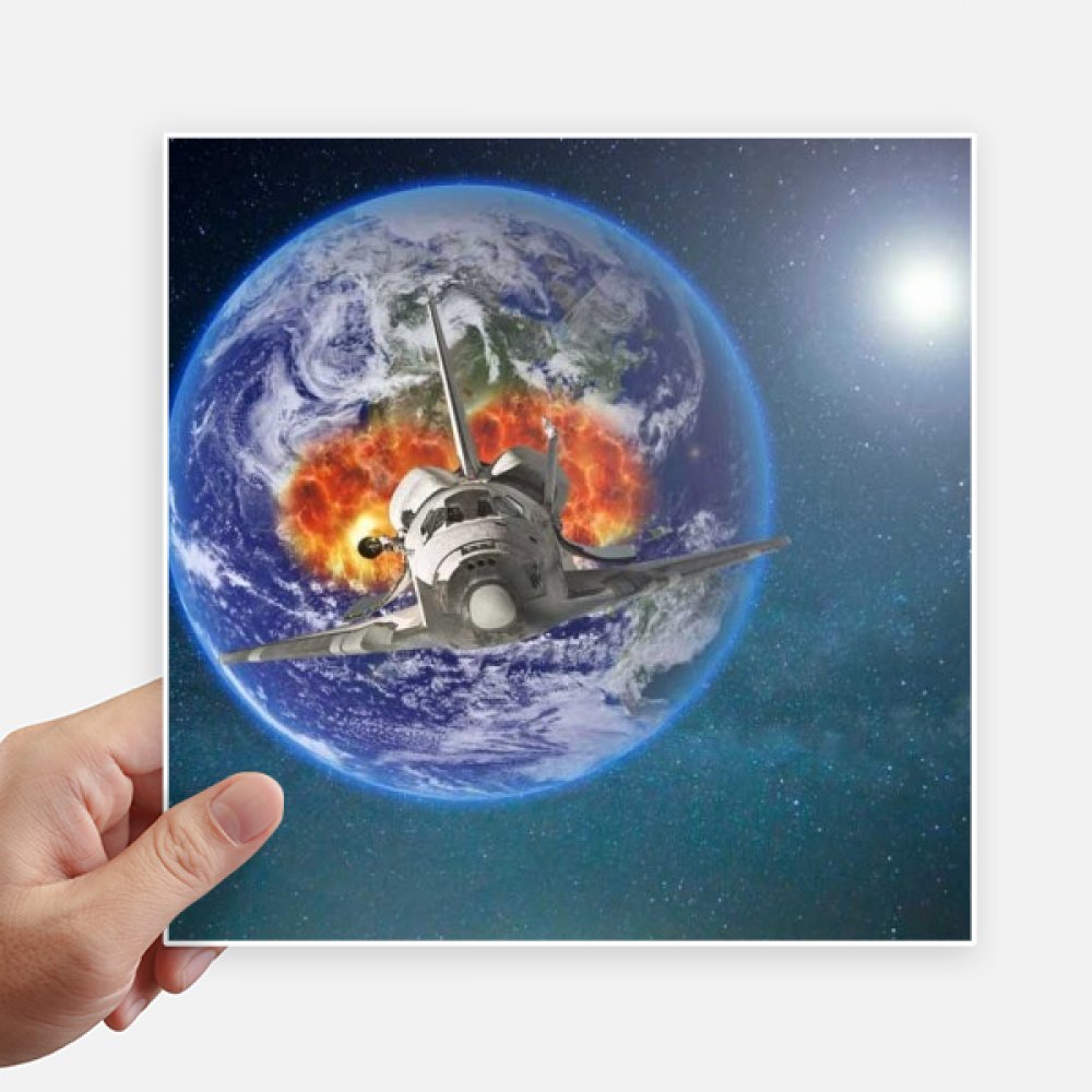 Autocollant carré planètes Terre de 20 cm pour décorer les murs et PC portables