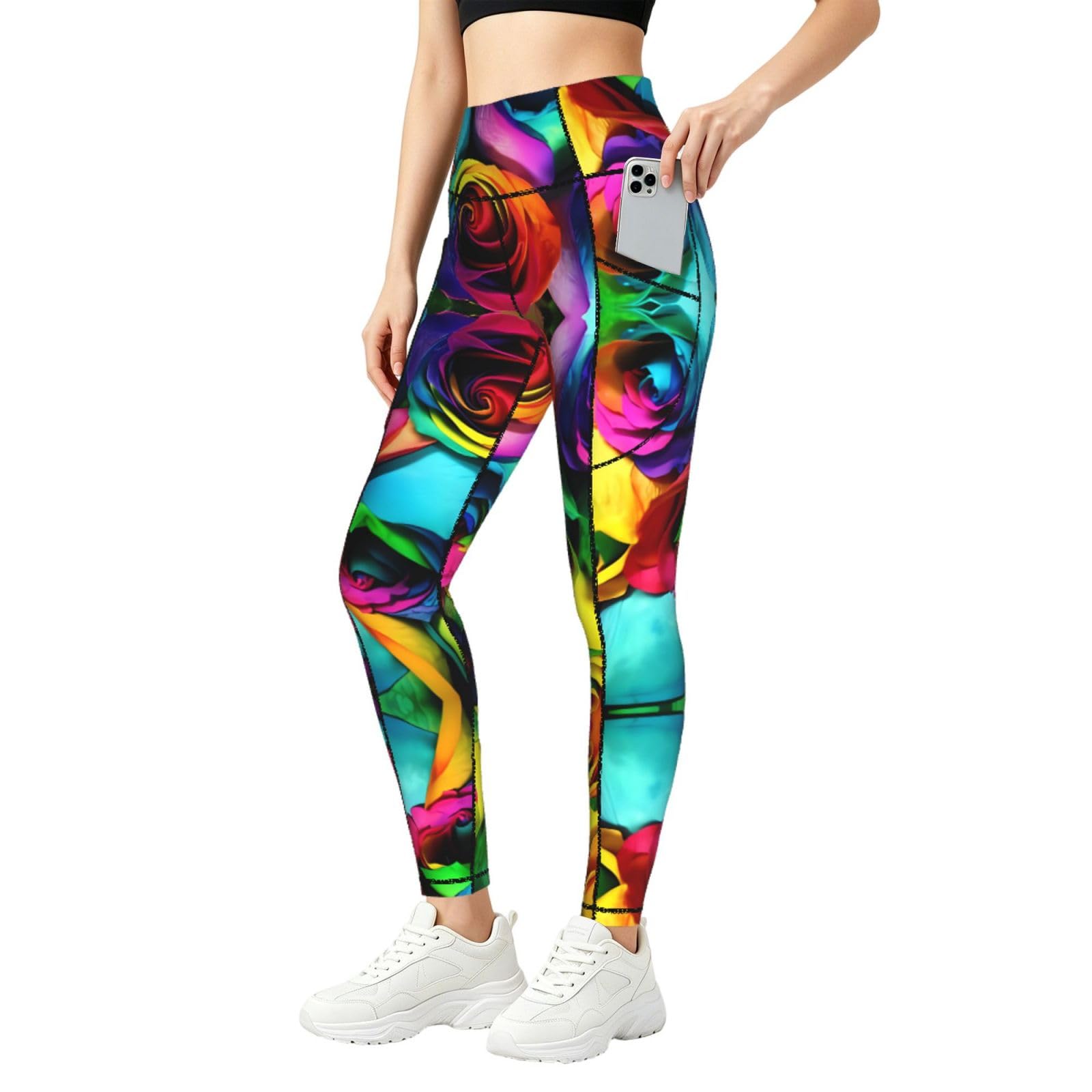 Leggings de entrenamiento para mujer que no se bajan con bolsillos funcionales 8