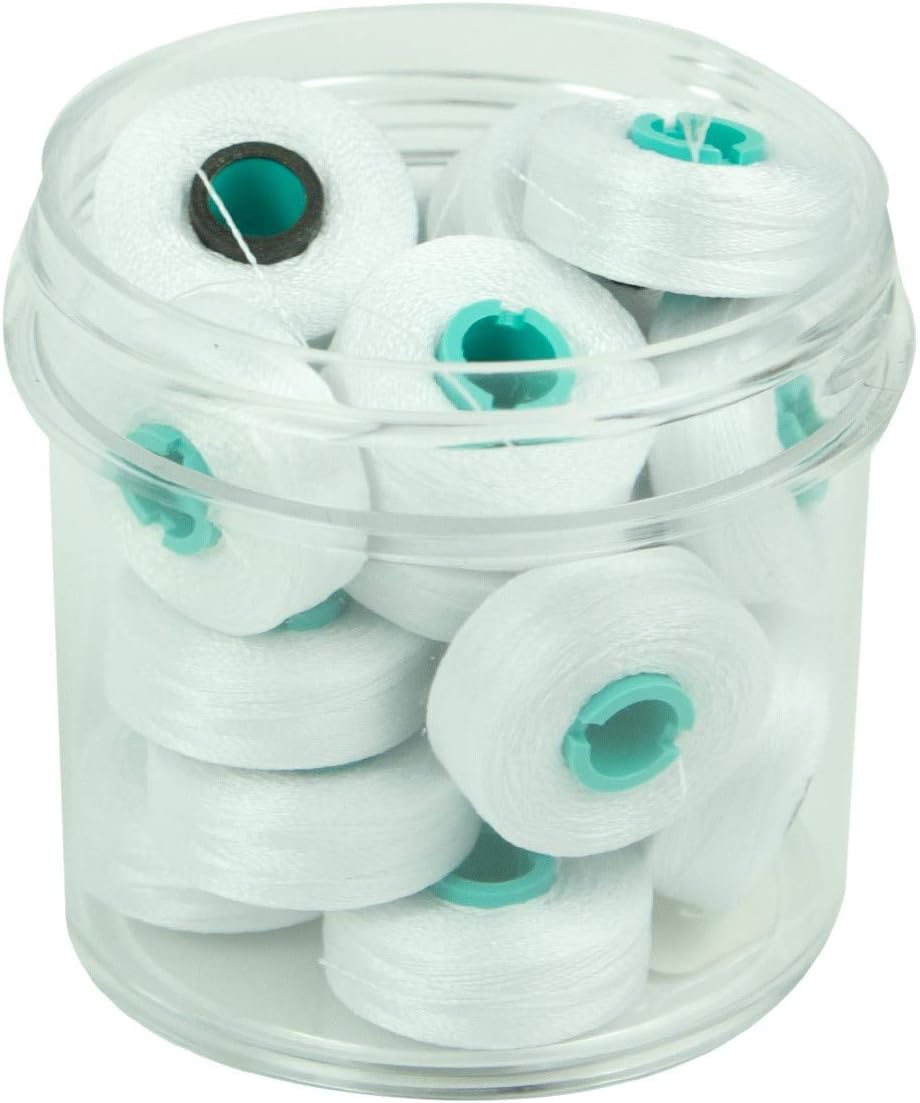 Magna-Quilt Delights Style L 74yd Pre-Wound Bobbins White 20 Jar