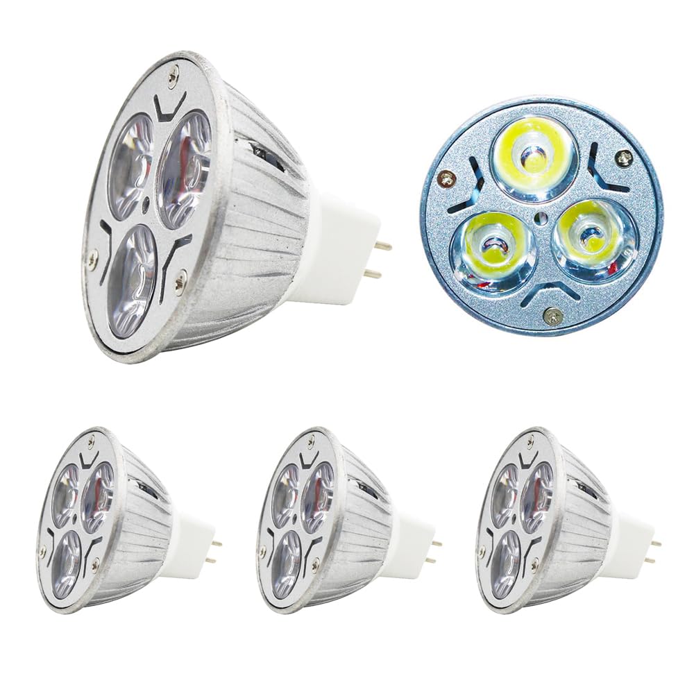 Chao Zan 3W MR16 LED Bulbs,GU5.3 LED Spotlight Bulbs,30° Beam Angle, Non-Dimmable, for Landscape, Accent Lighting (Cool White, 4 Count)
