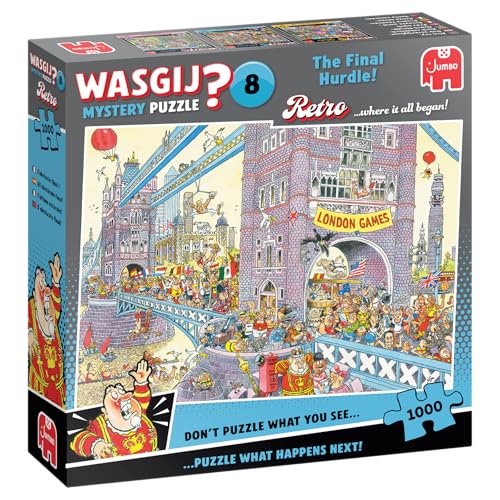 Wasgij Retro Mystery 8 - The Last Hurdle - 1000 Pieces Hidden Object Puzzle for Adults, Escape Puzzle