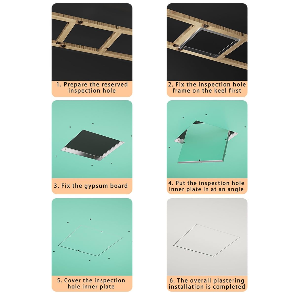 Pannello di accesso universale da parete per soffitto, 55,9 x 66 cm, copertura per ispezione idraulica, mansarda e sfiato, accessorio durevole per manutenzione e riparazioni rapide