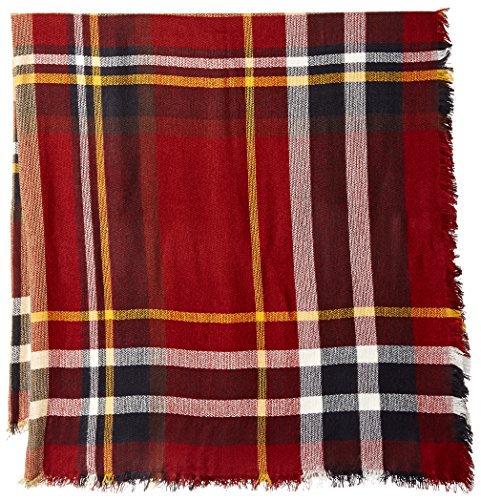 La Fiorentina Women's Oversized Square Plaid Scarf2