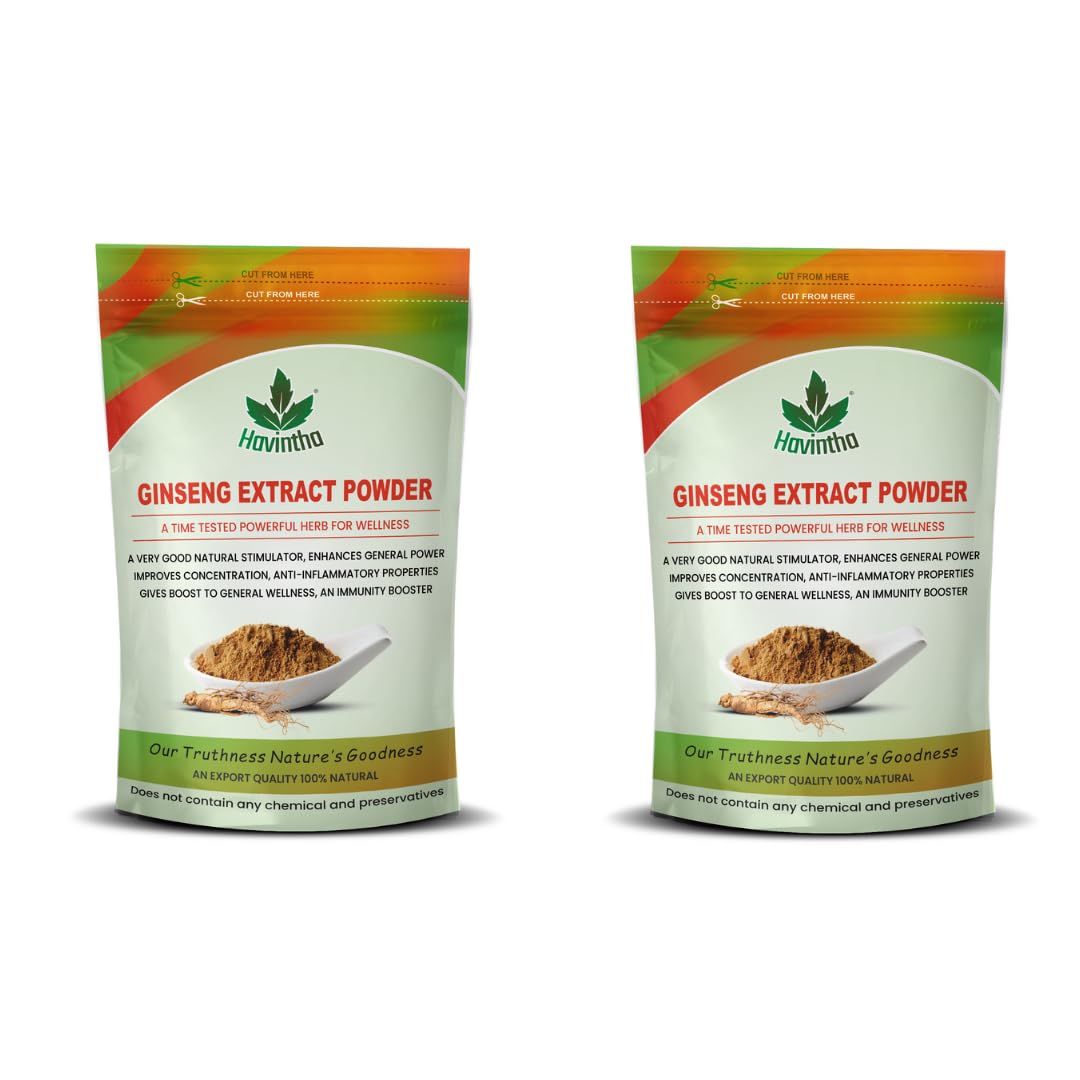 Havintha Natural Ginseng Extract Powder for Boosting Immunity Energy - Each 100g (Total 200g)