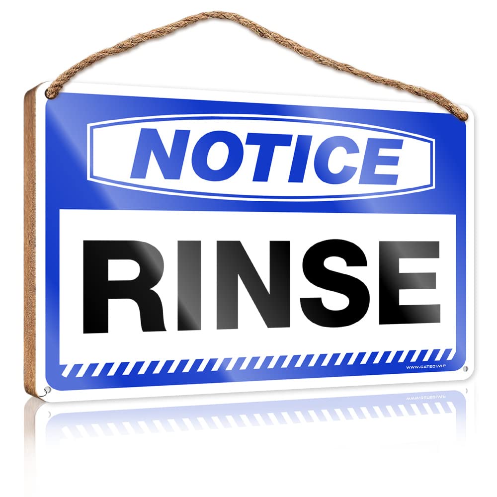 FZFN Decor Signs Notice Rinse Wooden Sign Wood Plaque Sign Front Decorative Wooden Sign(15X28CM)