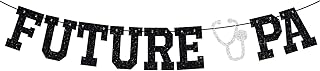 Future PA Banner - Congrats Nurse Grad Bunting Sign, Medical School/Nursing School Graduation Party Decorations Supplies, Black Glitter