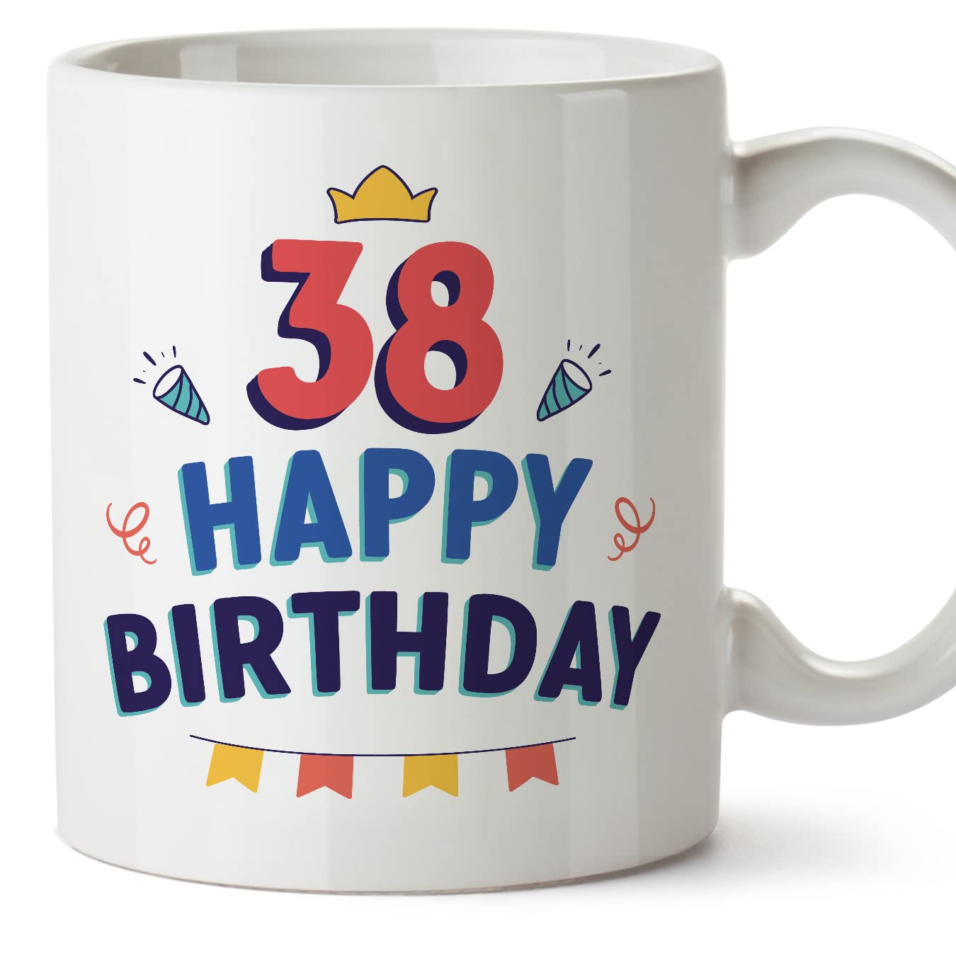 MUGFFINS 38 Birthday Mug - in English - Happy Birthday! - Funny Anniversary Present - 11 oz