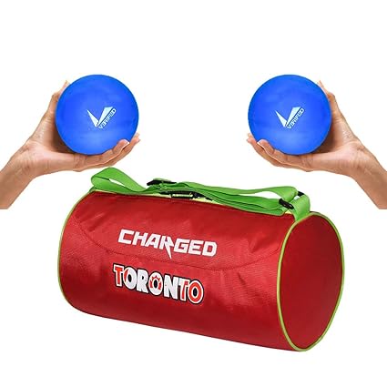 VERIFIED Gym Set Including 2 PCS of VERIFIED 3 KG Soft Weight Ball and Charged Gym Bag Toronto Large RED