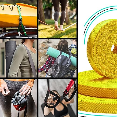 Image of TECEUM 3 /4 inch & 5 /8 inch & 1 inch & 1.5 inch & 2 inch Webbing - 10 25 50 Yards - 40+ Colors - Heavy Duty 1 Inch 1.5 Inch 2 Inch Backpack Straps - Webbing for Outdoors Indoors Crafting DIY