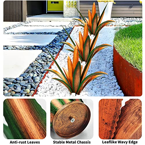 Vexercisehoop Metal Agave Yard Art, Tequila Rustic Garden Sculpture Statue, Metal Agave Plants Outdoor Decor, Agave Metal Plants For Yard, Garden Lawn Ornaments (Green) #TOP5