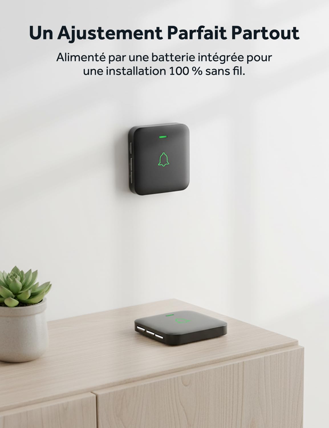 Sonnette sans Fil, AVANTEK Sonnette sans Fil extérieur étanche 400 m étanche, Kit de Carillon électronique, IP55 Eau et poussière, 52 mélodies aux 5 Niveaux de Volume, Batteries incluses, BA-12