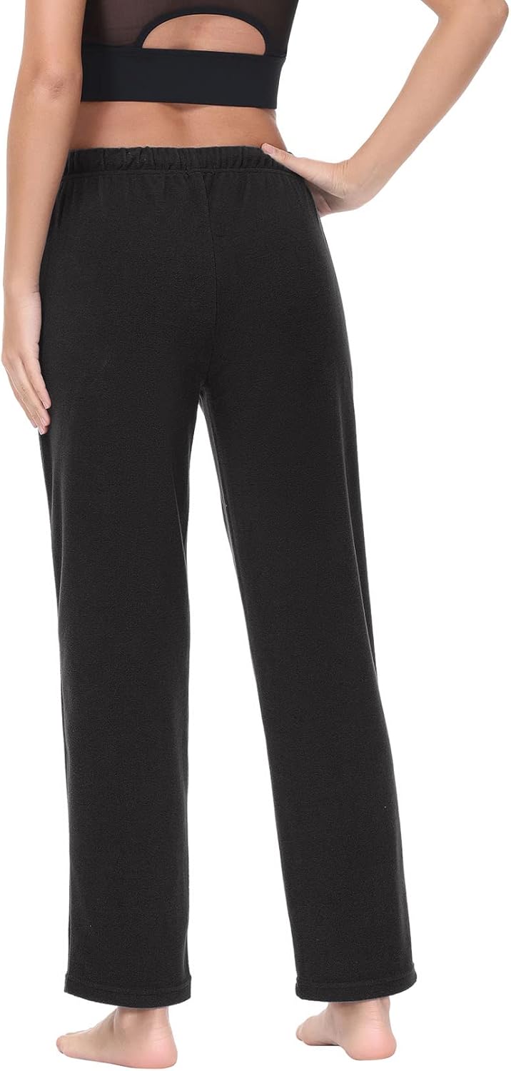 COZZIPLUS Women Fleece Pants, Lightweight Polar Fleece Lounge Sweatpants for Women, Straight Leg Pajama Pants with Pockets - Image 3