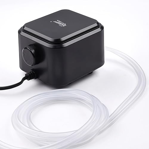 Miniatura 7 de hygger Bomba de aire para acuario más silenciosa, bomba de oxígeno ajustable, 2 salidas de aire, bomba aireadora ultra silenciosa (3.5 W, hasta 120