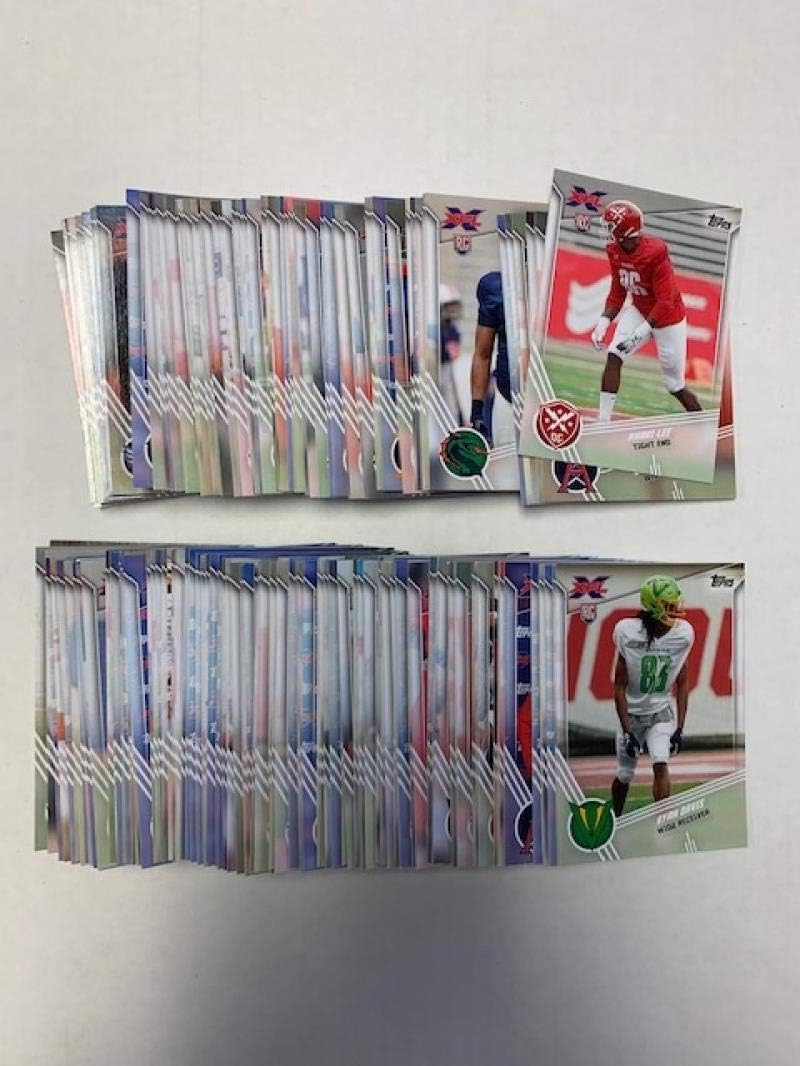 2020 Topps XFL Complete Hand Collated Football Set of 175 Cards - Includes over 100 Rookie Cards. This set has an overall condition rating of NM. Included in this set are former XFL stars Deveon Smith Matt Jones Jacques Patrick Cameron Artis-Payne Cam Phillips Dan Williams Donald Parham Jalen Tolliver P.J. Walker Josh Johnson Taylor Cornelius Landry Jones Darius Victor James Butler Kenneth Farrow Jhurell Pressley Jordan Taâ€™Amu Donnel Pumphrey Tre McBride Nelson Spruce Nick Holley Reece Ho