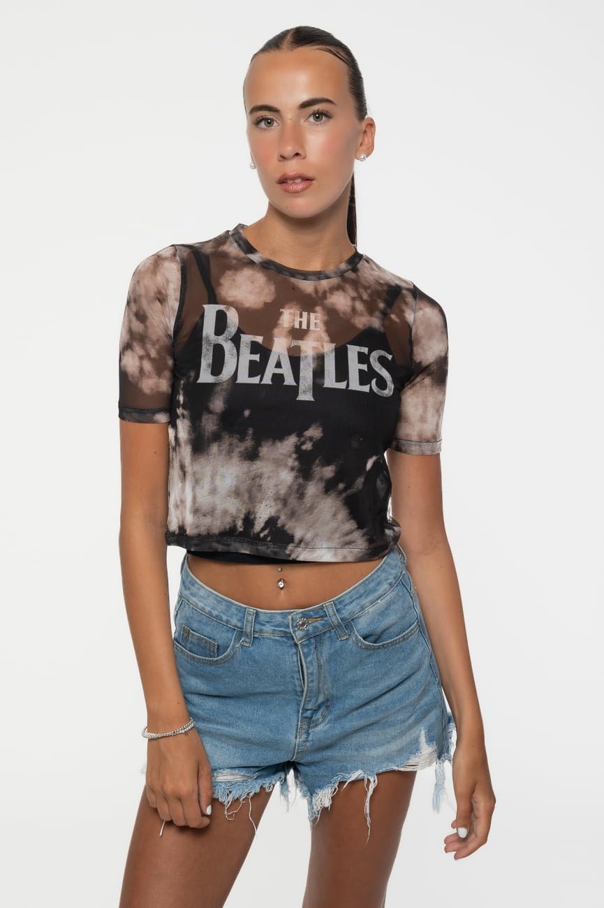 Beatles Drop T Logo Junior Top Black